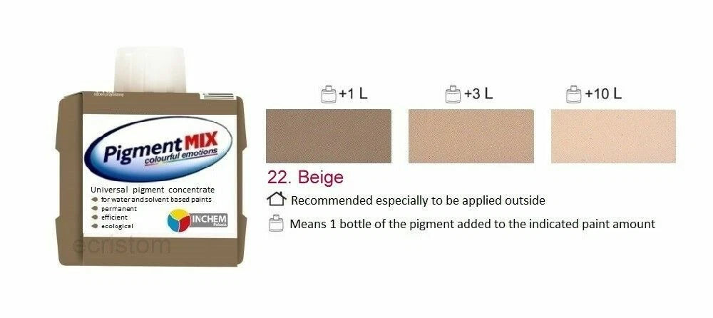 Beige Wall paint colorant emulsion solvent Pigment paint tint pigment Beige 80ml