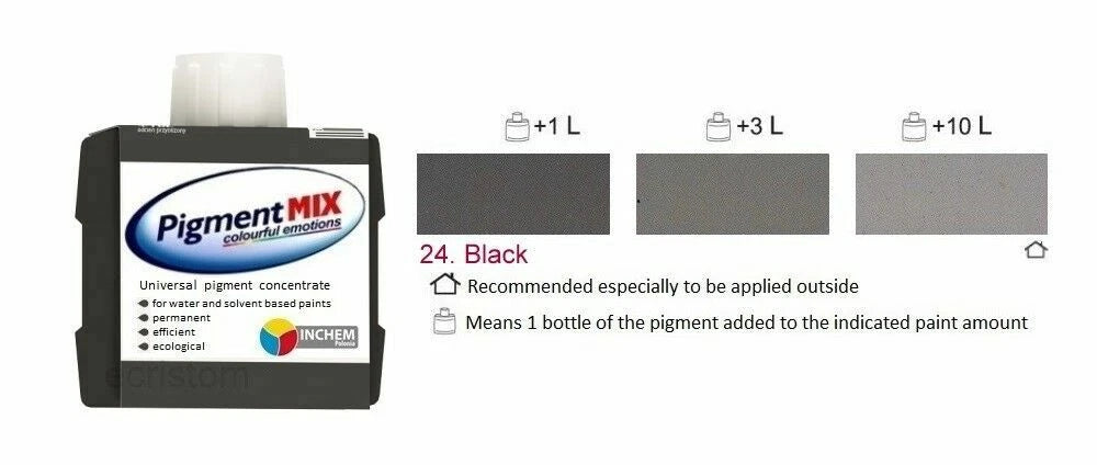 BLACK 80 ml Wall paint colorant emulsion solvent Pigment paint tint pigment