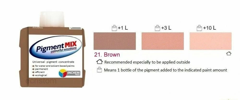Brown Wall paint colorant emulsion solvent Pigment paint tint pigment Brown 80ml