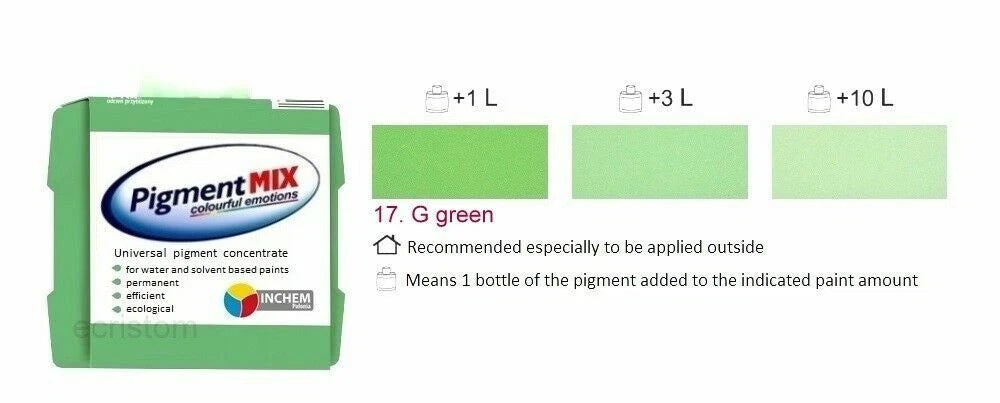G Green Wall paint colorant emulsion solvent Pigment paint tint pigment  80ml