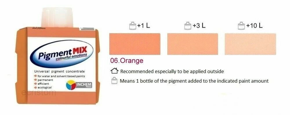 Orange Wall paint colorant emulsion solvent Pigment paint tint pigment  80ml