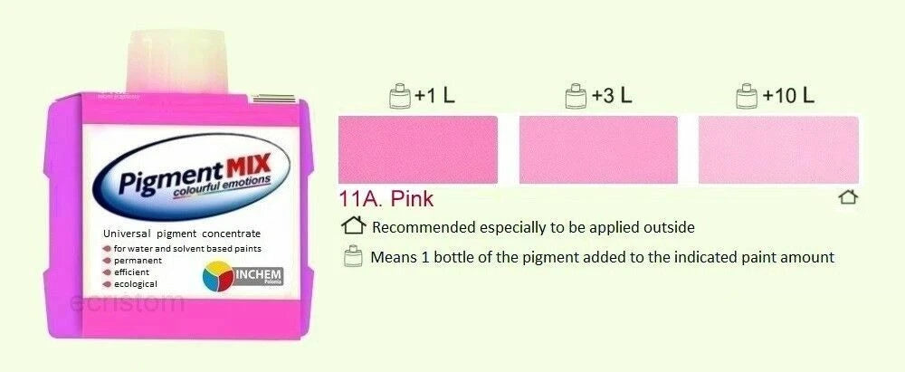 PINK PIGMENT WALL PAINT COLOURANT 80ML STAIN DYE INTERIOR EXTERIOR