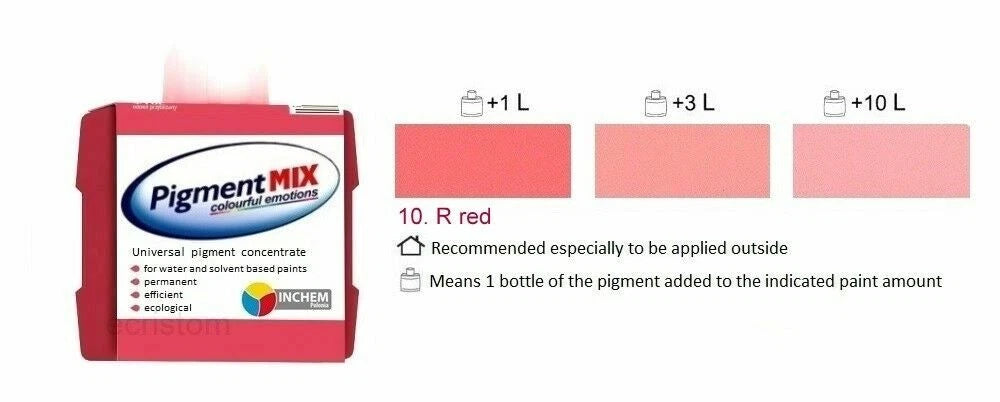 R RED PIGMENT WALL PAINT COLOURANT 80ML STAIN DYE INTERIOR EXTERIOR