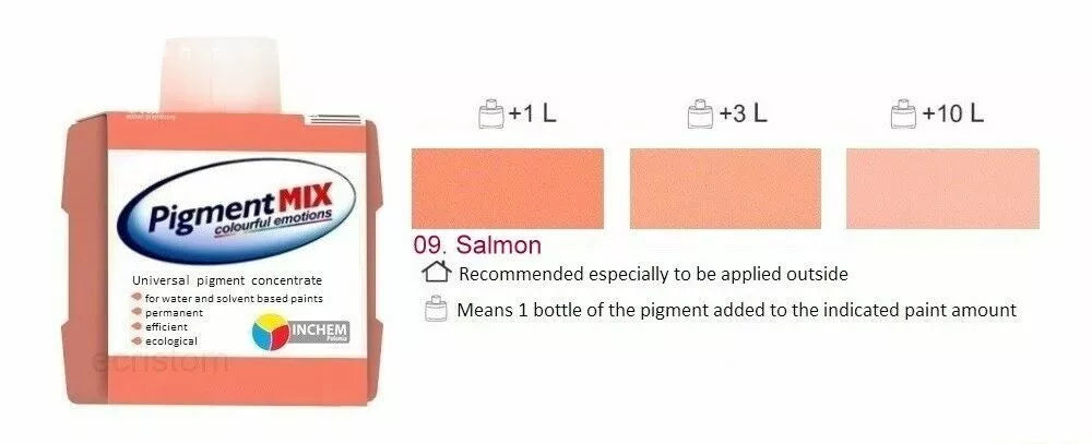 Salmon Wall paint colorant emulsion solvent Pigment paint tint Salmon 80ml